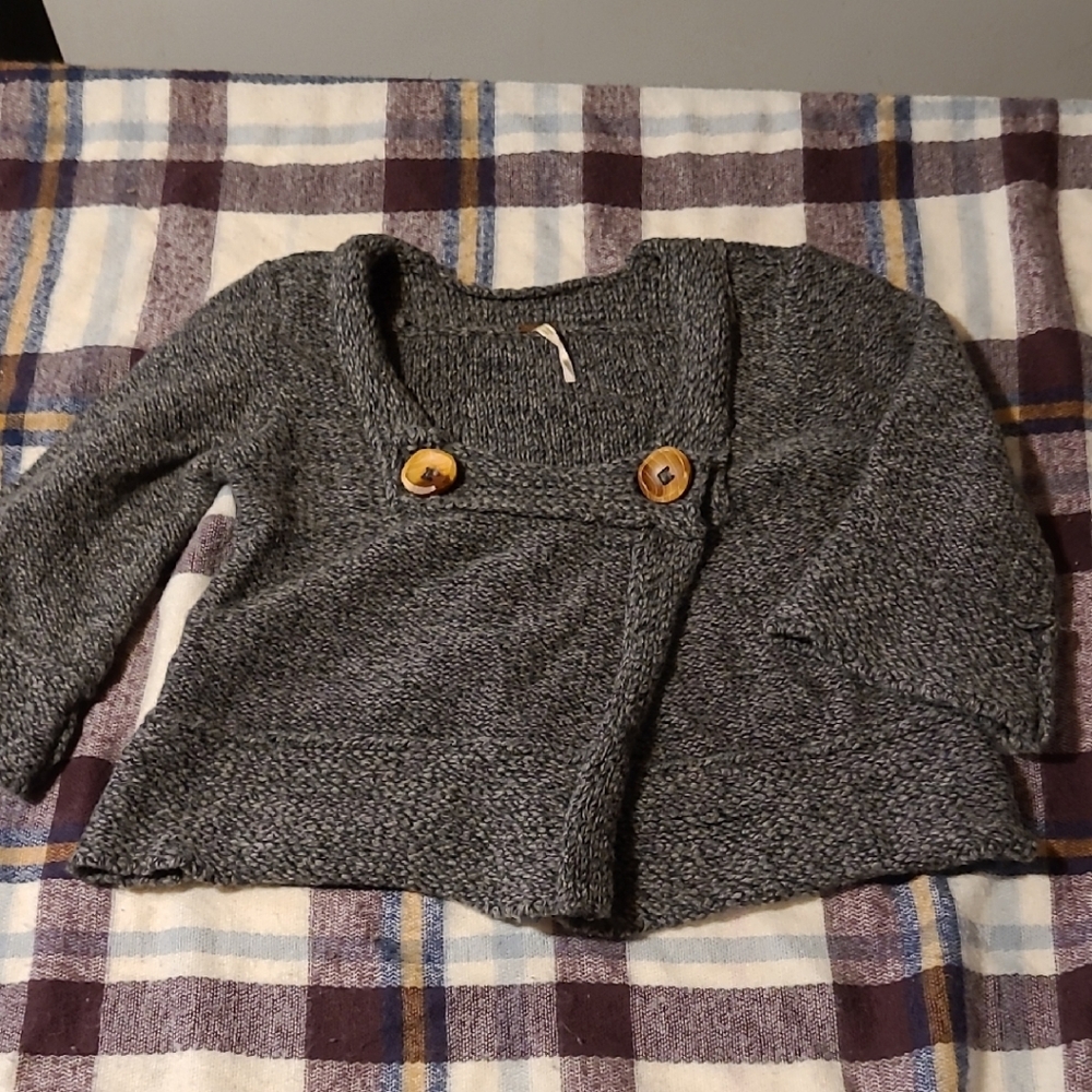 Free People Gray Knit Sweater